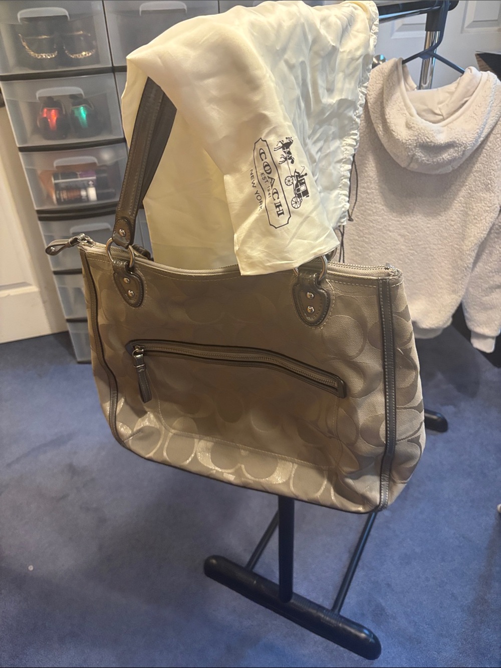 Coach Taupe Signature Shoulder Bag
